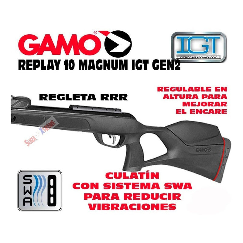 Rifle Deportivo Gamo Swarm Magnum Cargador 10x Mira 3-9x40