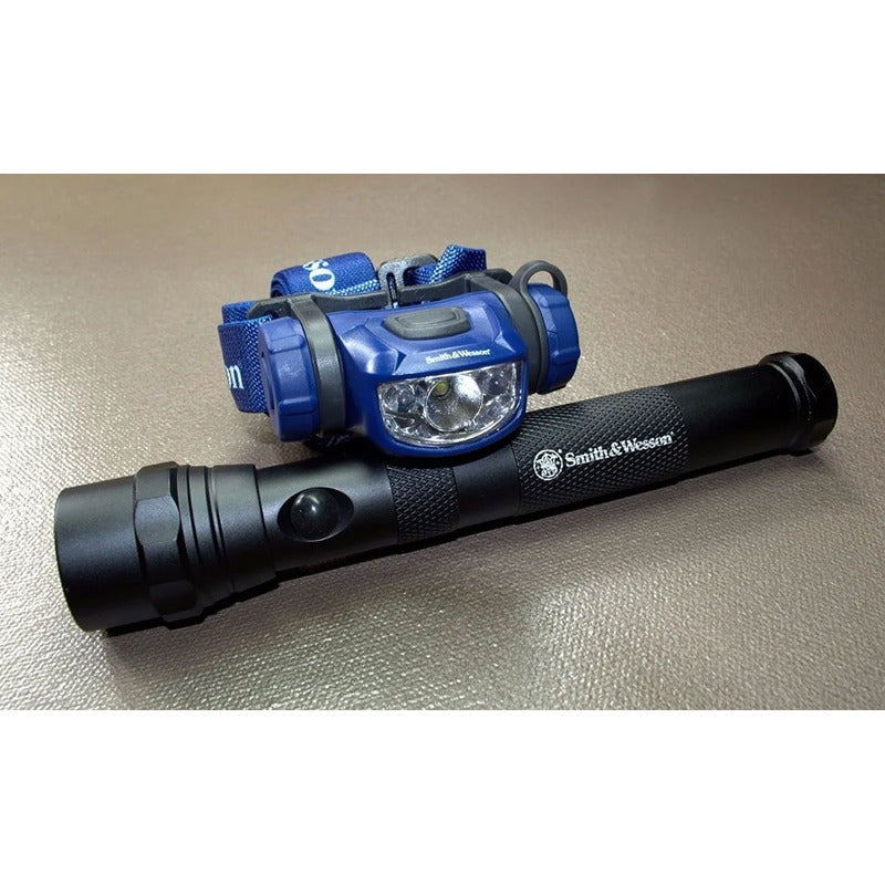 Combo Lámpara Frontal Y Linterna Smith & Wesson Explorer Led 129 Lumenes